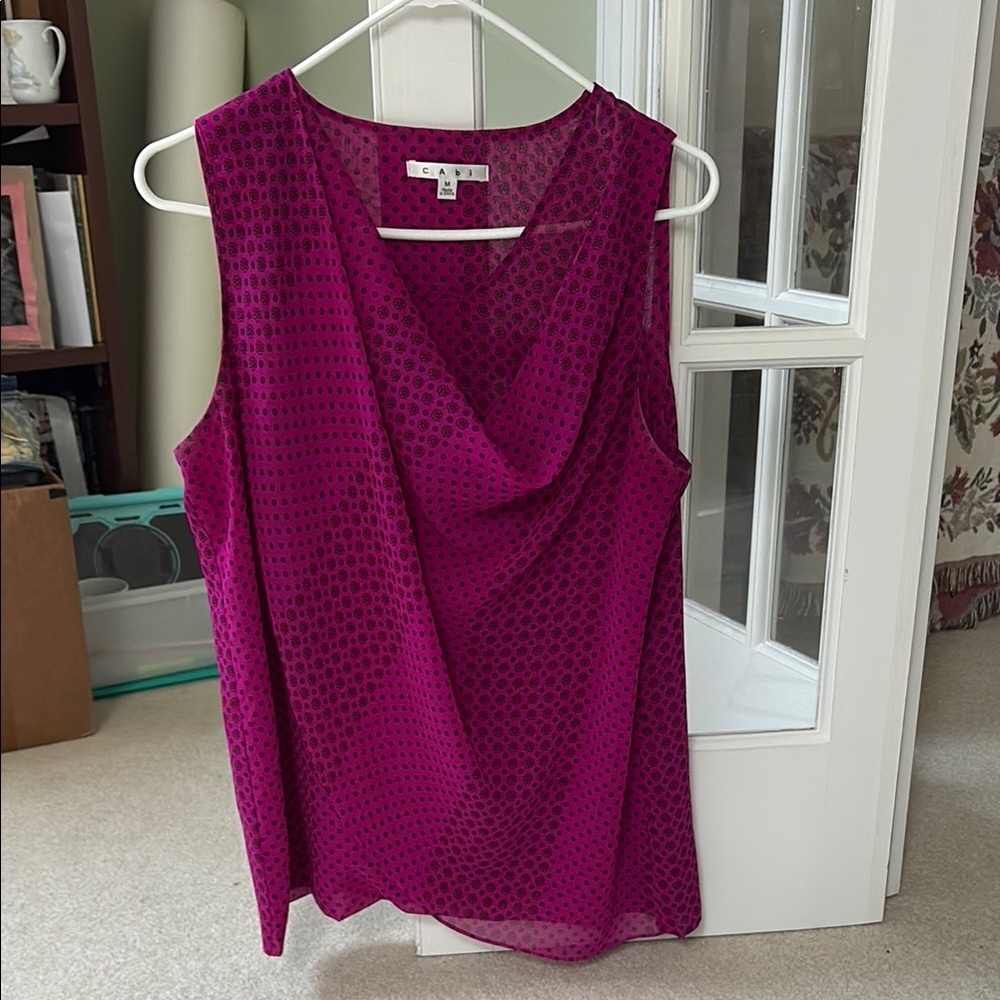 CAbi Sheer Magenta Blouse